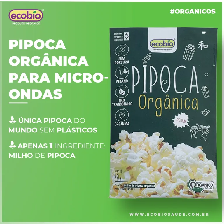 Pipoca Orgânica para microondas